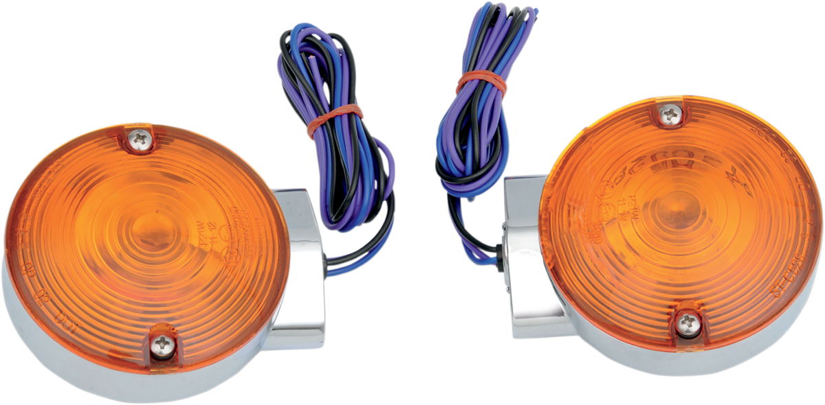 Drag specialties Turn Signal Light Kit - Chrome - Front FLT Harley Davidson