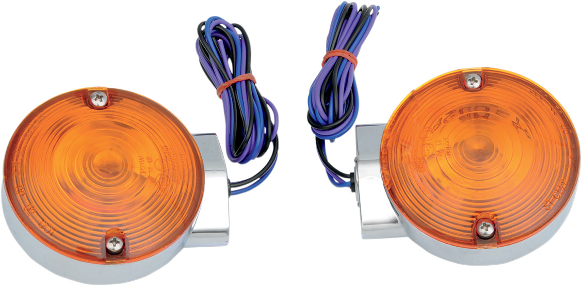Drag specialties Turn Signal Light Kit - Chrome - Front FLT Harley Davidson