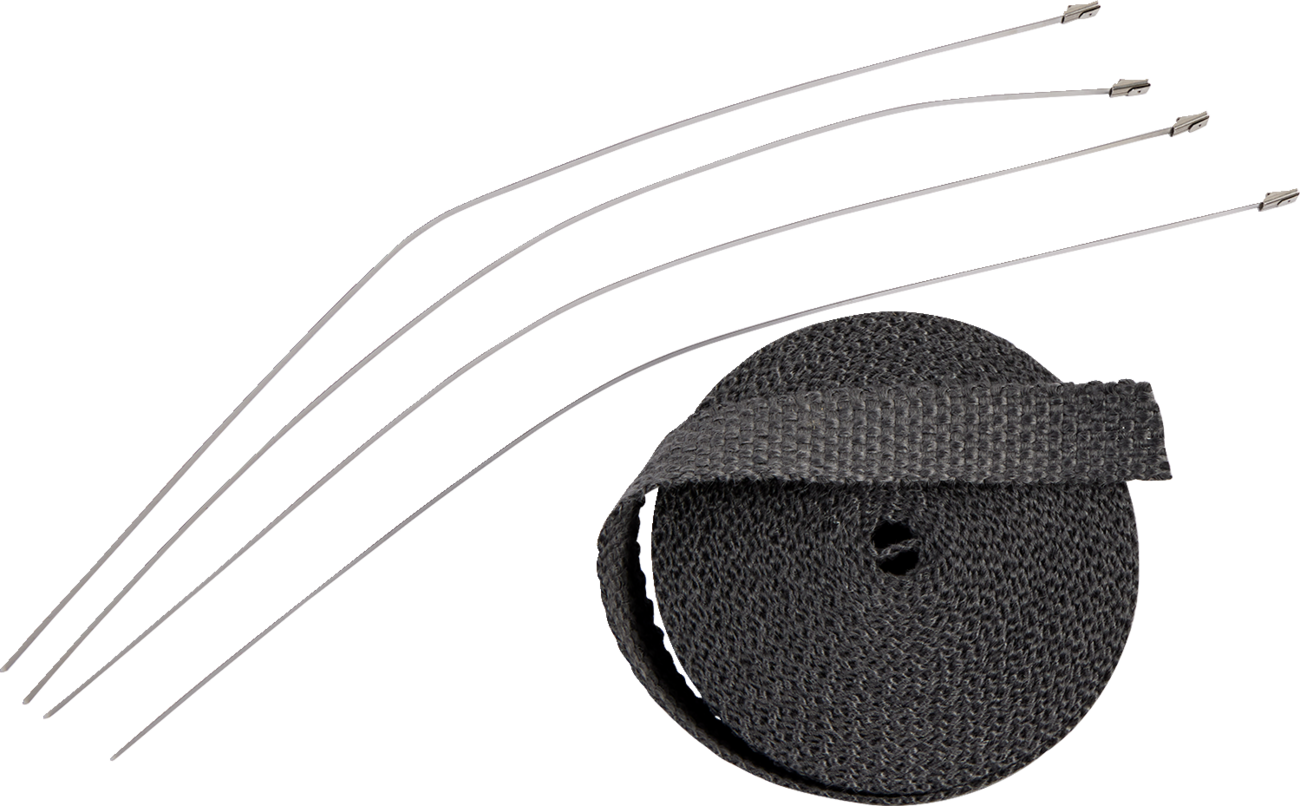 Drag specialties Exhaust Heat Wrap Kit with Ties - Black - 1" x 25'