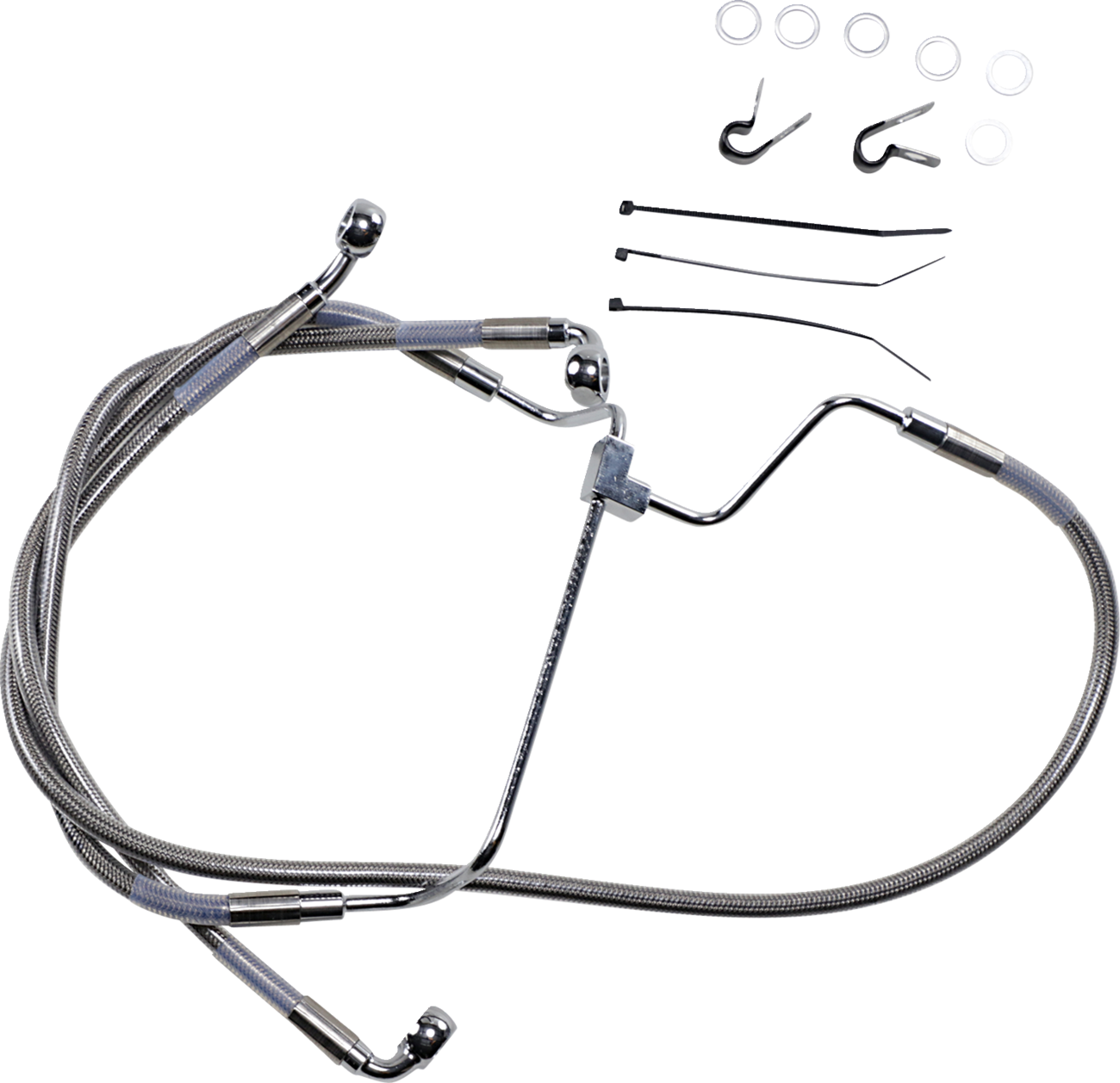Drag Specialties Extended Length Stainless Steel Brake Line Kit