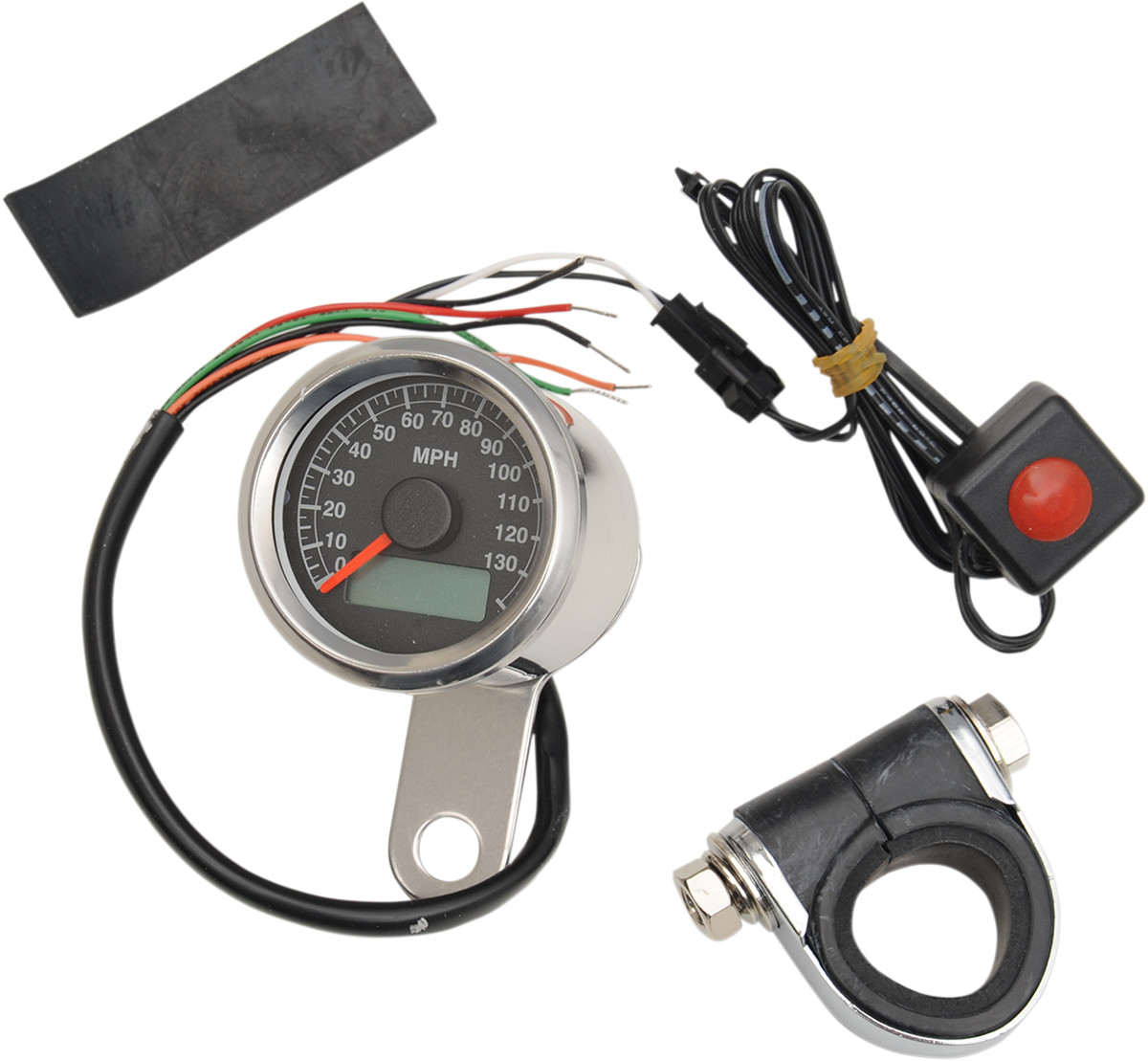 Drag specialties Programmable Mini Electronic Speedometer with Odometer/Tripmeter - 1.87" - Polished Harley Davidson