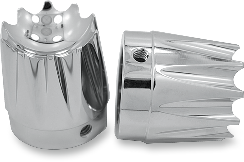 Avon grips Front Axle Nut Cover - Chrome - Excalibur - 1" Harley Davidson