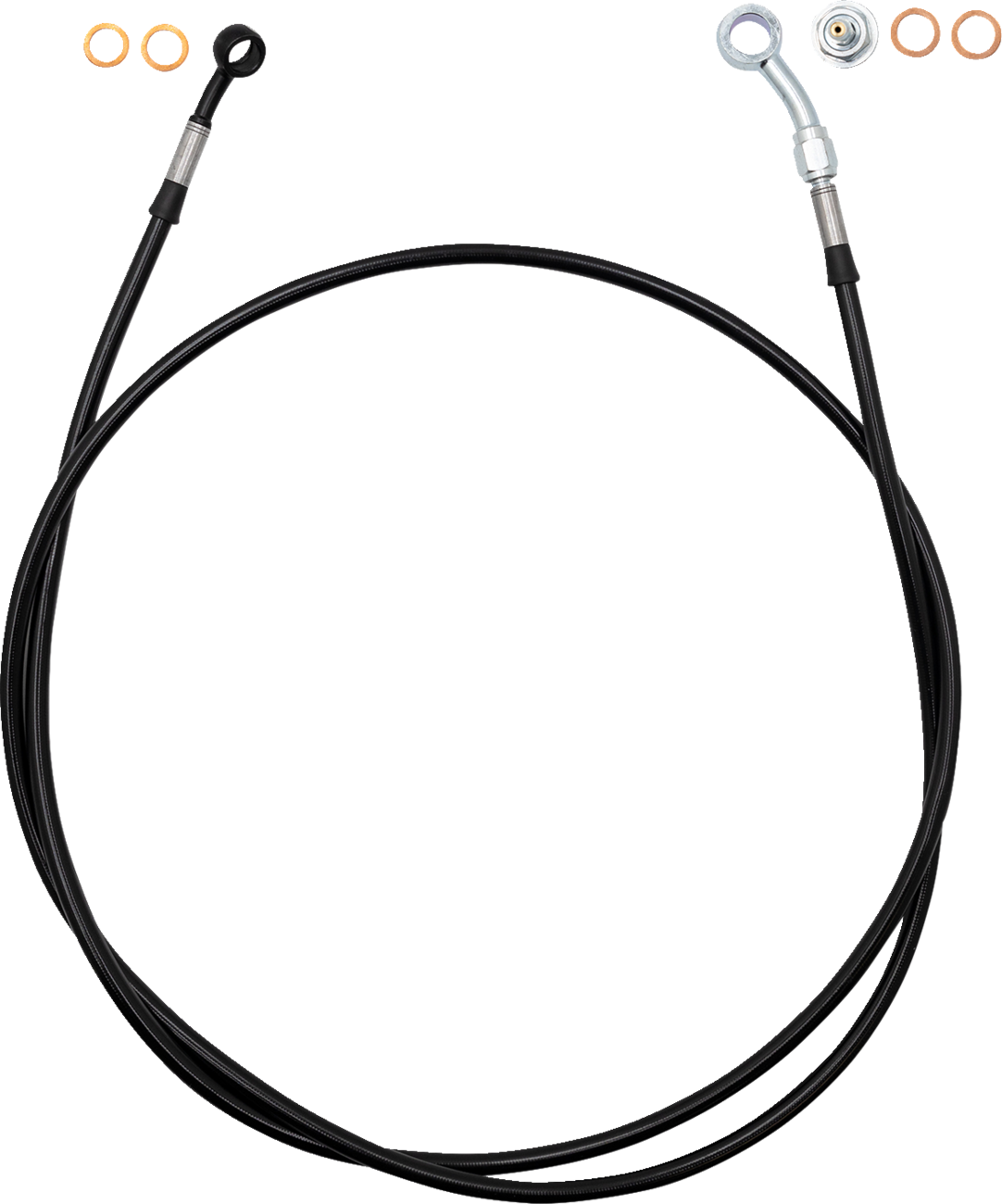 Fat baggers inc. EZ Install Brake Line - 65" - Black Braid Harley Davidson