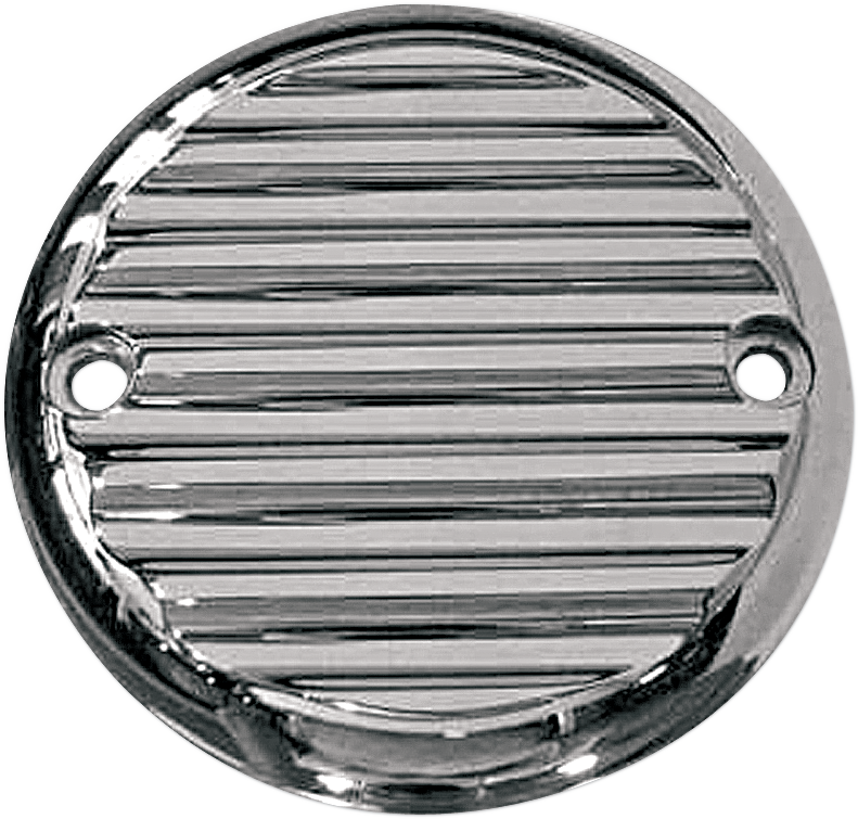 Joker machine Points Cover - Finned - 2 Hole - Chrome Harley Davidson