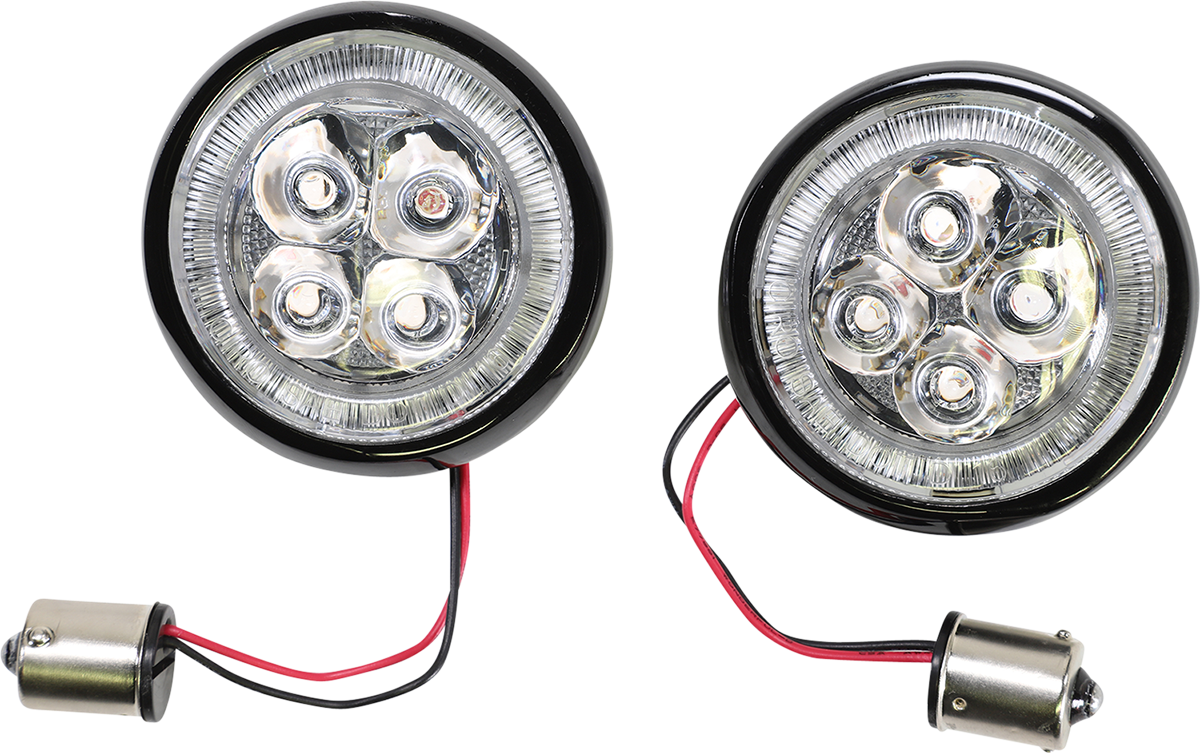 Ciro Turn Signal Insert - Red LED - Black Harley Davidson