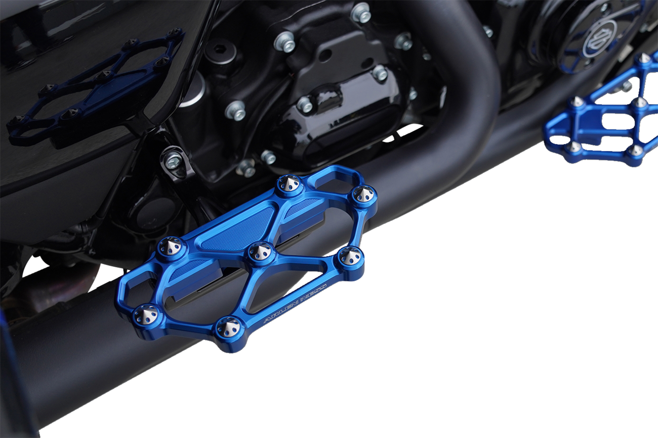 Arlen ness Diamond Floorboards - Passenger - Blue Harley Davidson