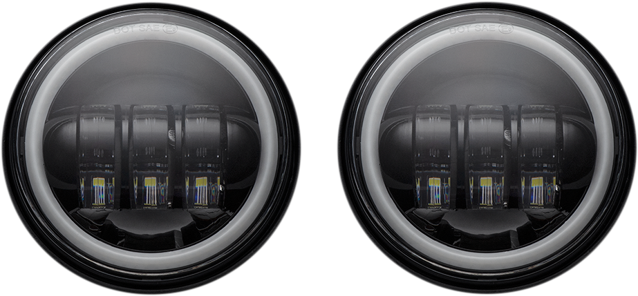 thumbnail image 2 of 4.5" LED Auxiliary Passing/Fog Light Kit For Harley-Davidson Street Glide (1994-2023) | Black Housing, 30W, 6000K 2 of 5