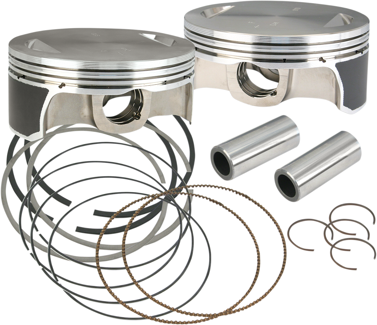 S&S Cycle 4 1/8" Flat Top Piston Kit For Harley With Hot Set Up Kit