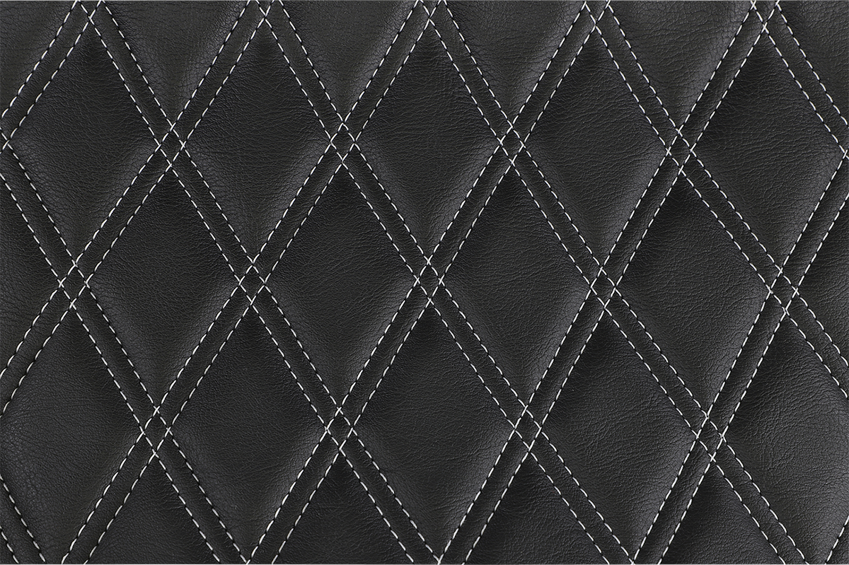 Drag specialties seats Extended Reach Predator III Seat - Double Diamond - Black w/ Silver Stitching - FL '99-'07 Harley Davidson