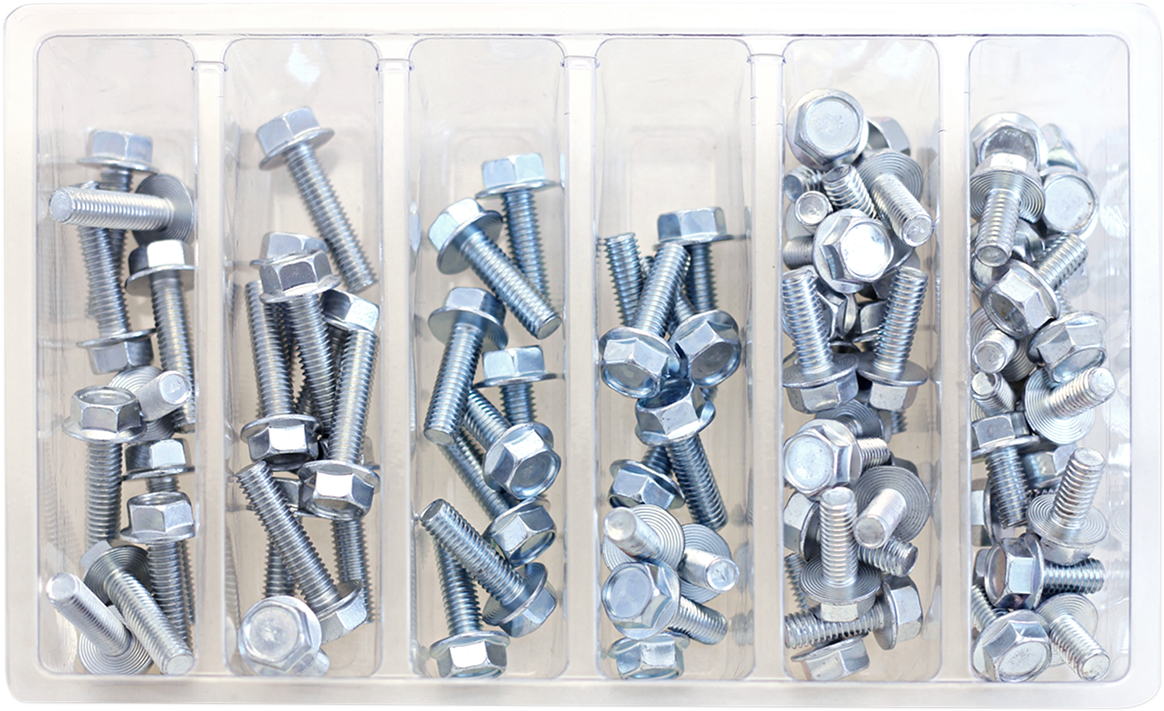 Bolt Hardware M6 Hex Flange Bolt Assortment 80 Piece Kit