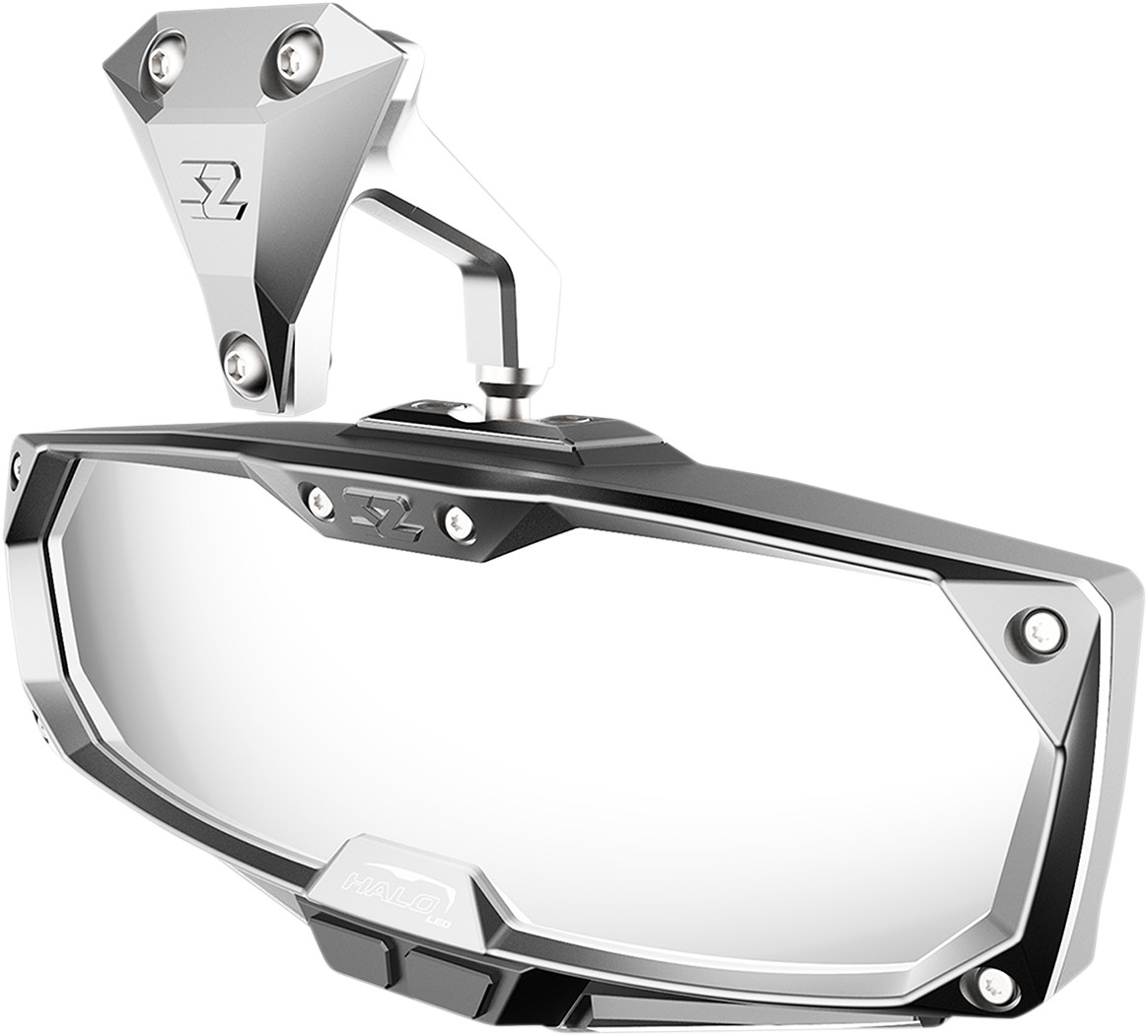 Seizmik Mirror - Halo R - Rear View w/LED Cabin Light - Rectangle - Silver w/Silver Bezel - Can Am X3