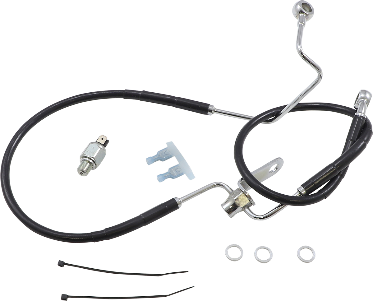 Drag specialties Brake Line - Rear - Black - +3" ABS 2016-2017 Harley Davidson FLSS Softail Slim S / 2012-2017 Harley Davidson FLS Softail Slim / 2011-2013 Harley Davidson FXS Blackline
