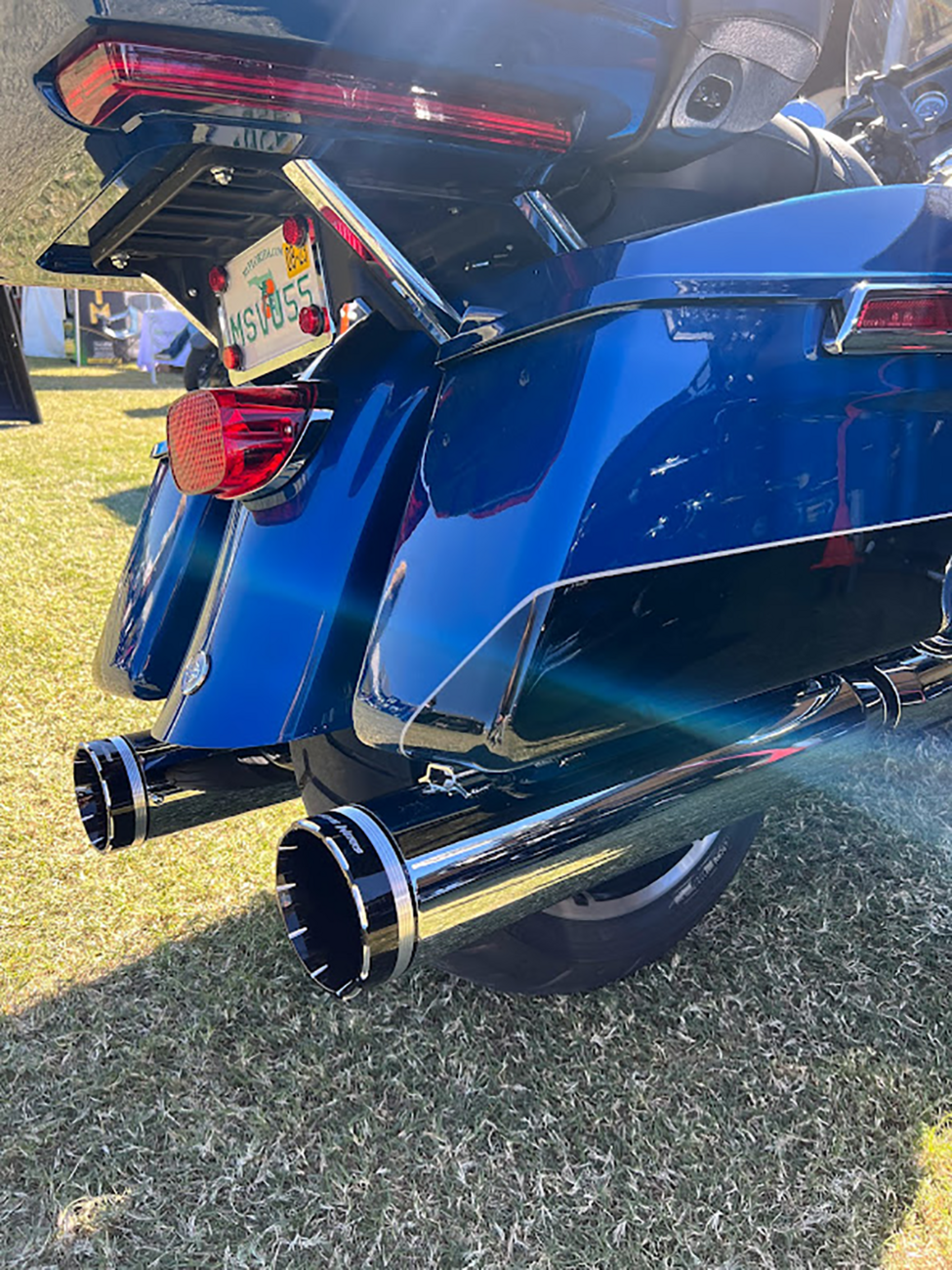 Khrome werks 4-1/2" HP-Plus® Slip-On Mufflers - Chrome with Tracer - Touring Harley Davidson