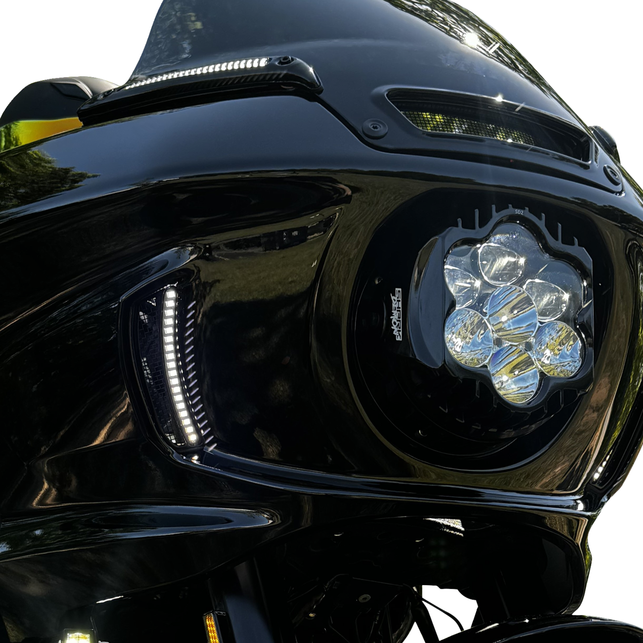 Custom Dynamics Shark Demon 2 Headlight For Harley Low Rider ST 2022-2025
