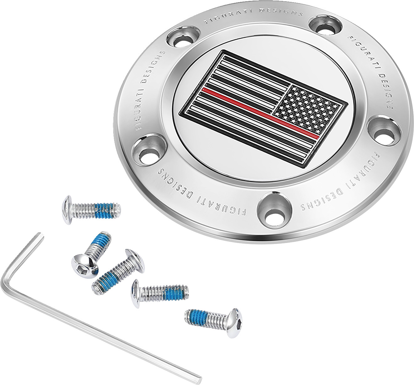 Figurati Designs Red Line Flag Timing Cover For Harley Twin Cam 1999-2017