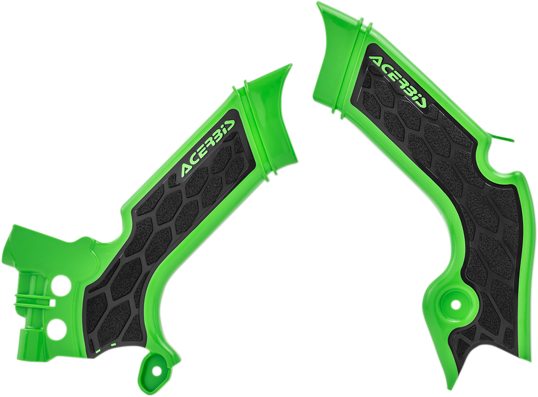 Acerbis X-Grip Frame Guards - Green/Black - KX 250/450 2021-2024 Kawasaki KX250 / 2019-2023 Kawasaki KX450
