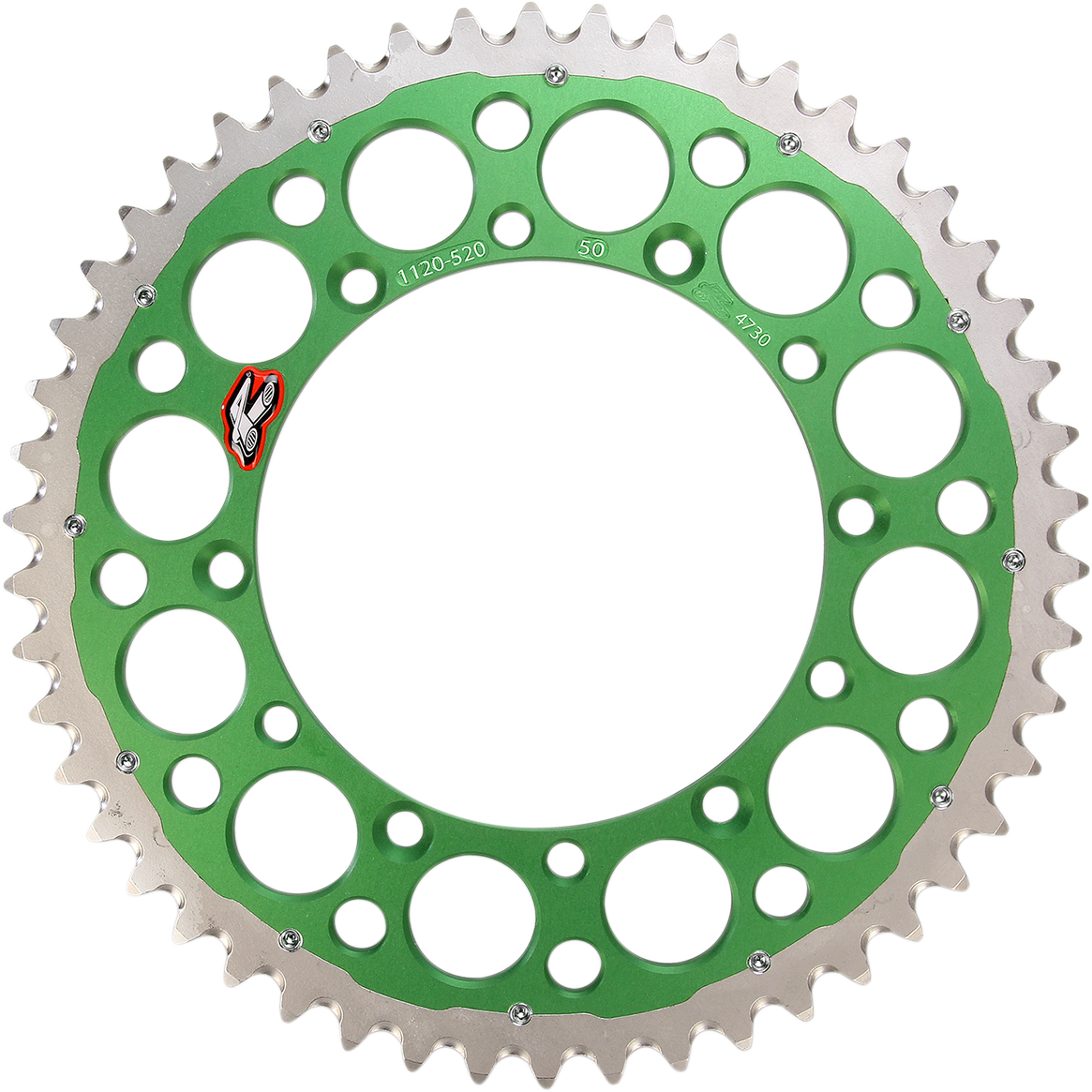 Renthal Twinring™ Rear Sprocket - 50 Tooth - Green - Kawasaki/Suzuki 50T