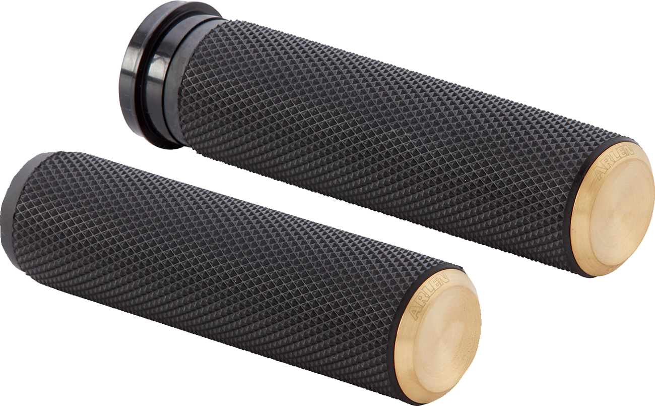 Arlen ness Knurled Grips - TBW - Brass Harley Davidson