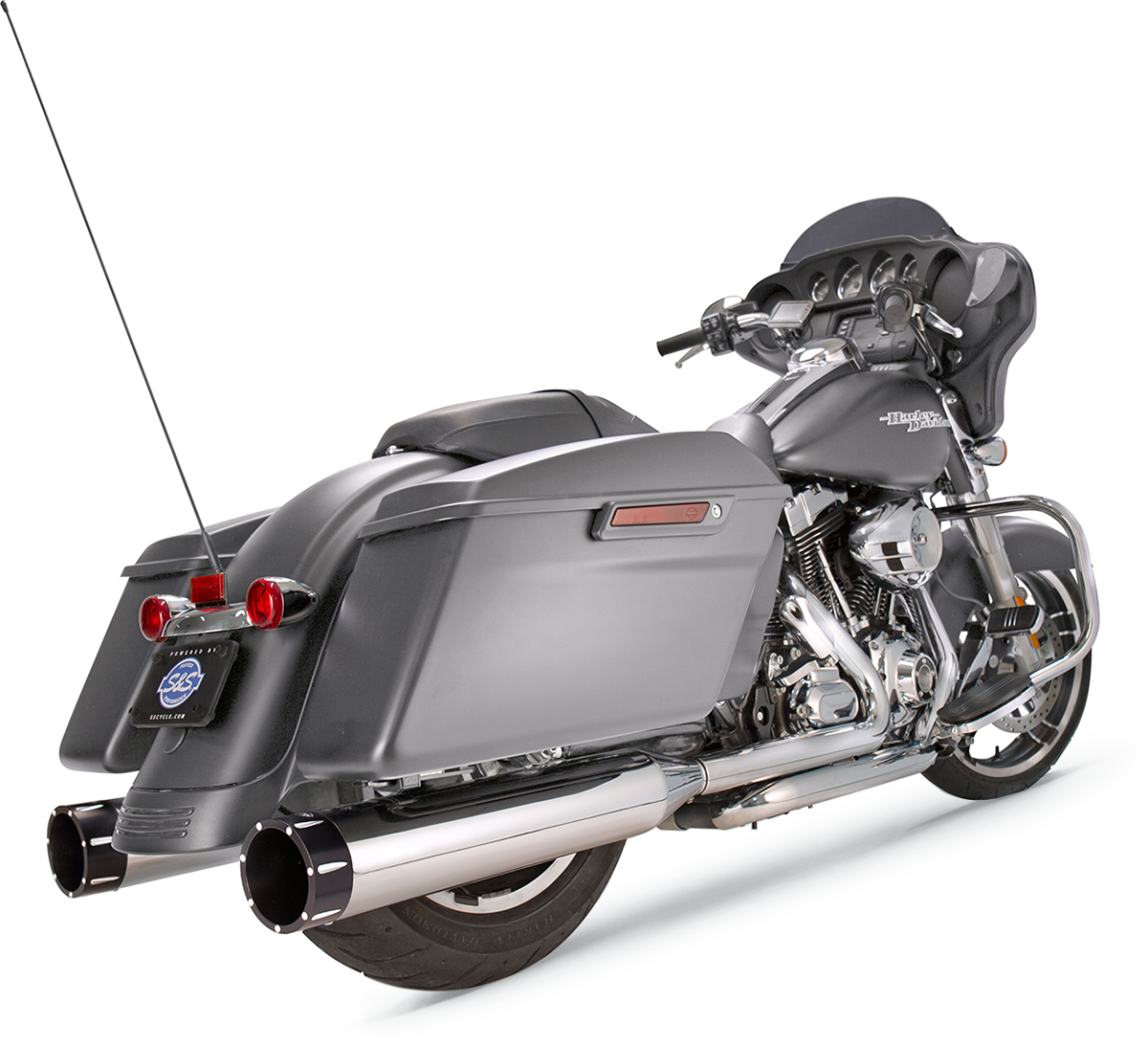 S&S Chrome Power Tune MK45 Slip on Mufflers for 1719 Harley Touring