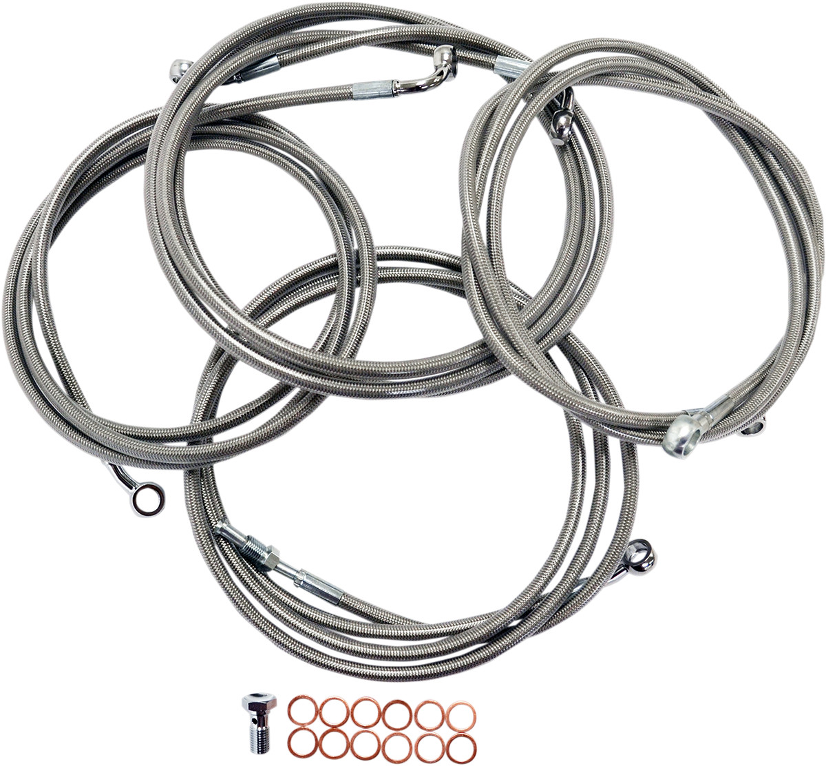 La choppers Standard Stainless Braided Handlebar Cable/Brake Line Kit - 15"-17" Ape Hangers - '14-'16 Touring Harley Davidson