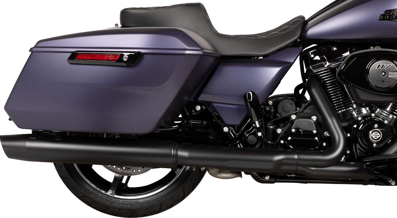 Drag specialties seats Predator 2-Up Seat - Vinyl - Double Diamond Silver Stitch - w/o Backrest - FLTR/FLHX '23-'24 Harley Davidson