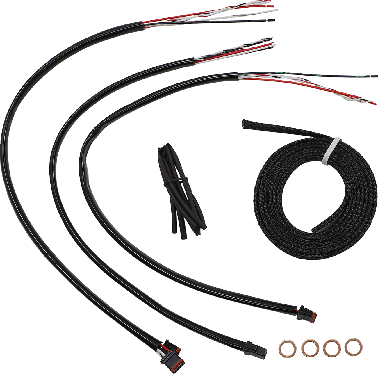 La choppers Complete Black Vinyl Braided Handlebar Cable/Brake Line Kit - 15"-17" Handlebars - '18-'22 Softail Harley Davidson