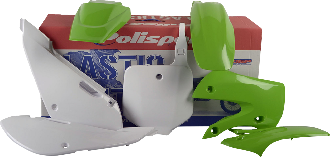 Polisport Body Kit - Complete - OEM '11-'12/'16-'23 Green/White - KX 65 2000-2025 Kawasaki KX65