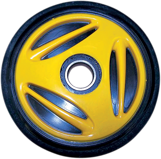 Parts unlimited Idler Wheel with Bearing 6205-2RS - Yellow - Group 10 - 165 mm OD x 1" ID Ski-Doo