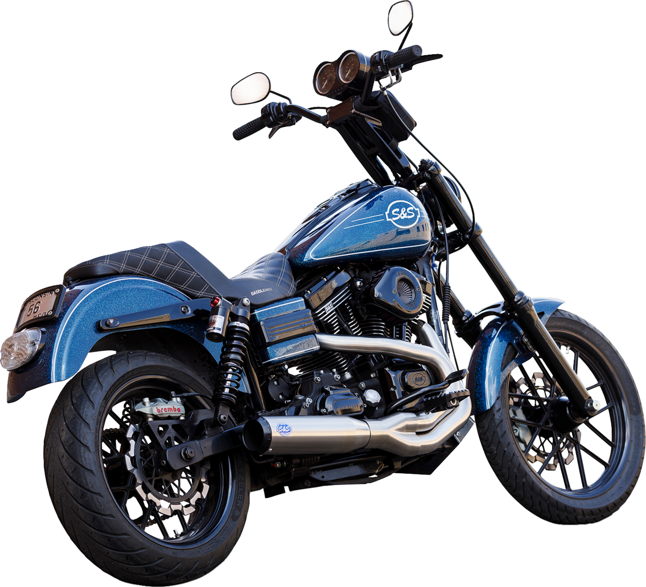S&s cycle 2-into-1 Qualifier Exhaust System - Brushed Harley Davidson