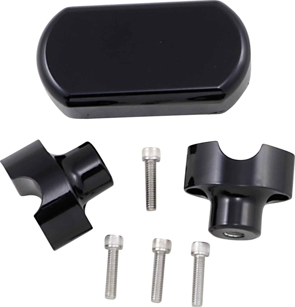 La choppers Solid Handlebar Riser & Top Clamp Kit - 1-1/2" - Black