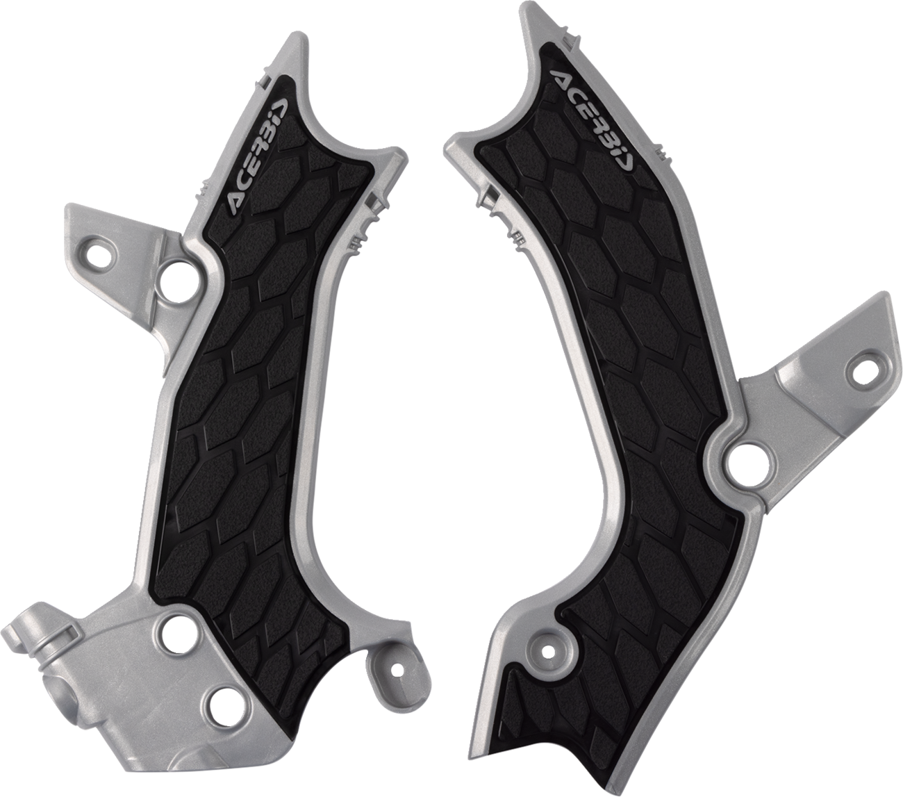 Acerbis X-Grip Frame Guards - Silver/Black - KX 250/X/450 2025-2025 Kawasaki KX250X / 2024-2025 Kawasaki KX450 / 2025-2025 Kawasaki KX250