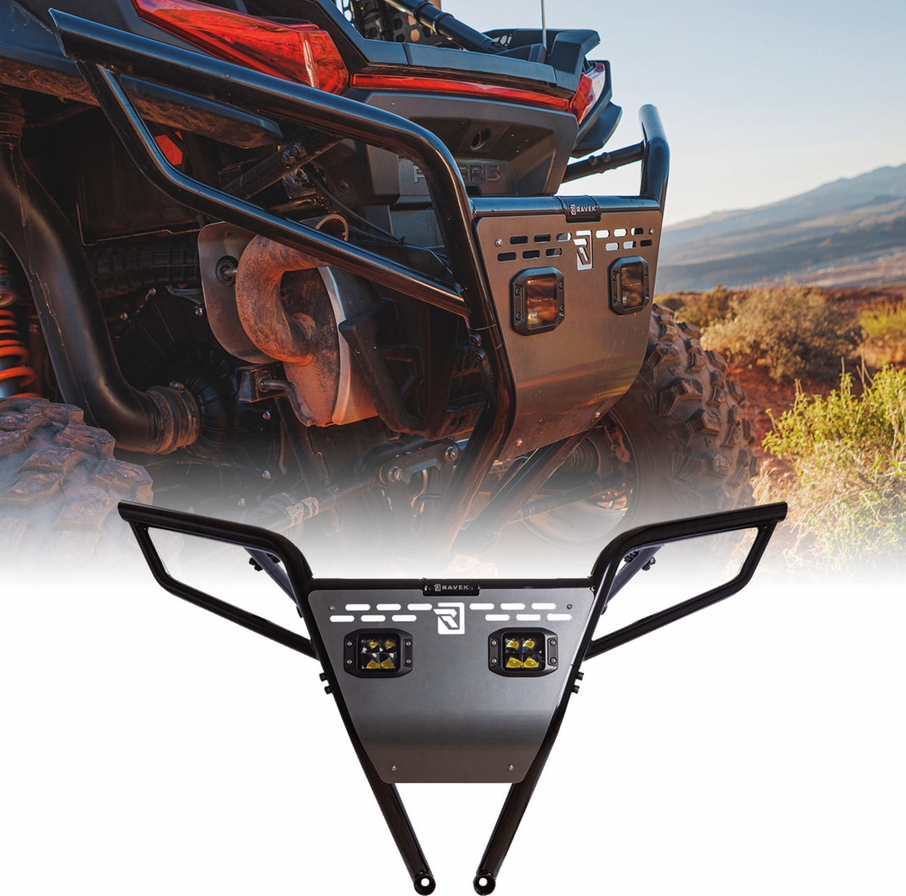 Ravek Rear Bumper - Plug & Play Reverse LED Lighting - Polaris - RZR