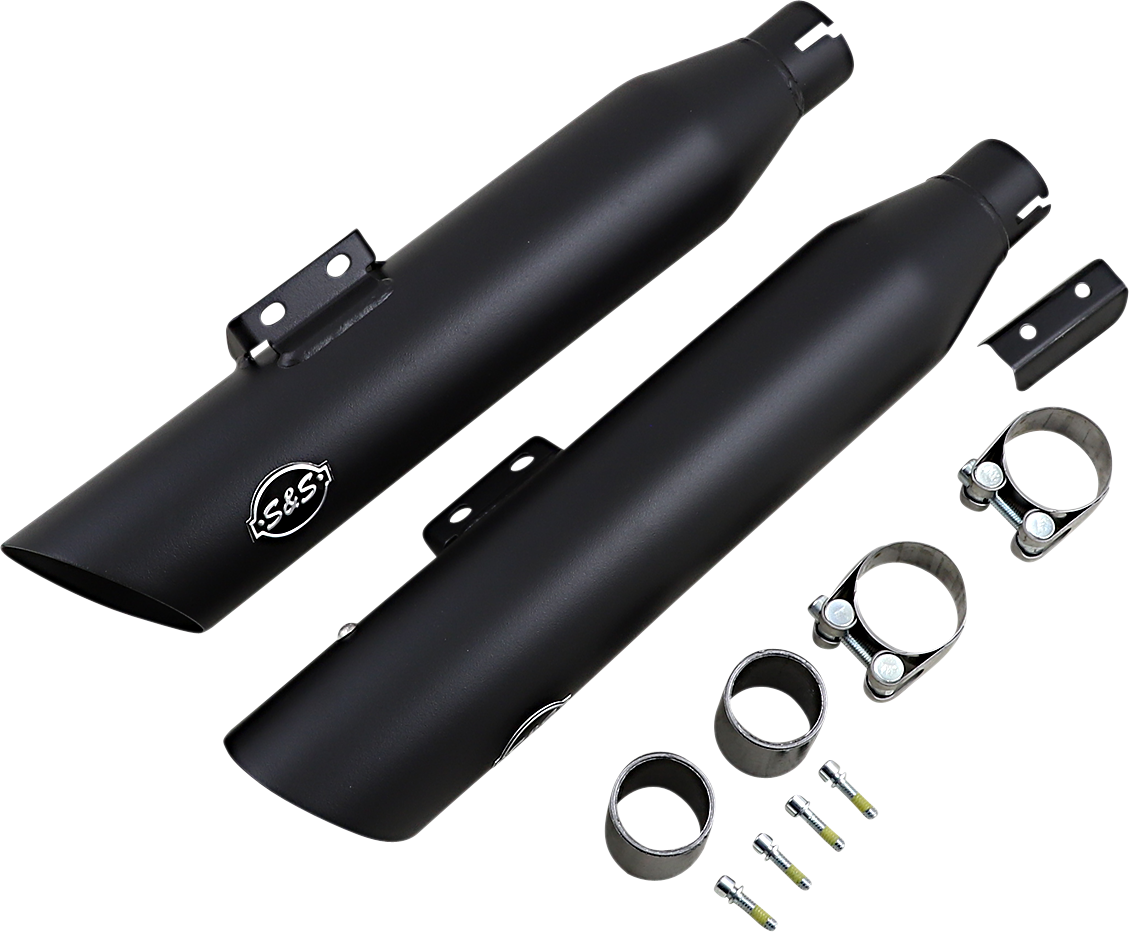 S&S Cycle Slash Down Slip-On Mufflers For Harley Softail 2018-2024