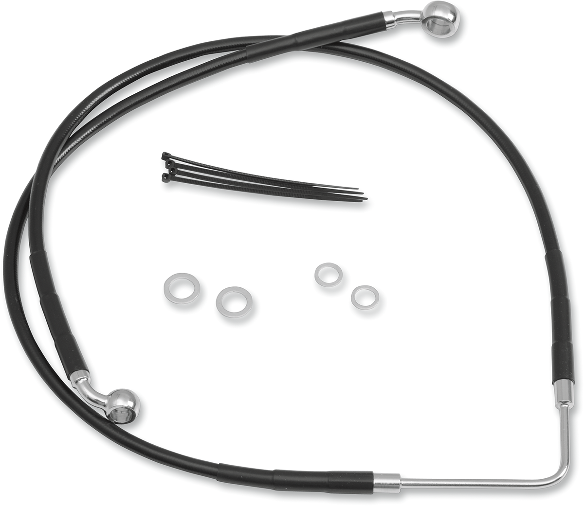 Drag specialties Brake Line - Front (Upper) - Black 2006-2006 Harley Davidson FXDWGI Dyna Wide Glide / 2007-2007 Harley Davidson FXDWG Dyna Wide Glide