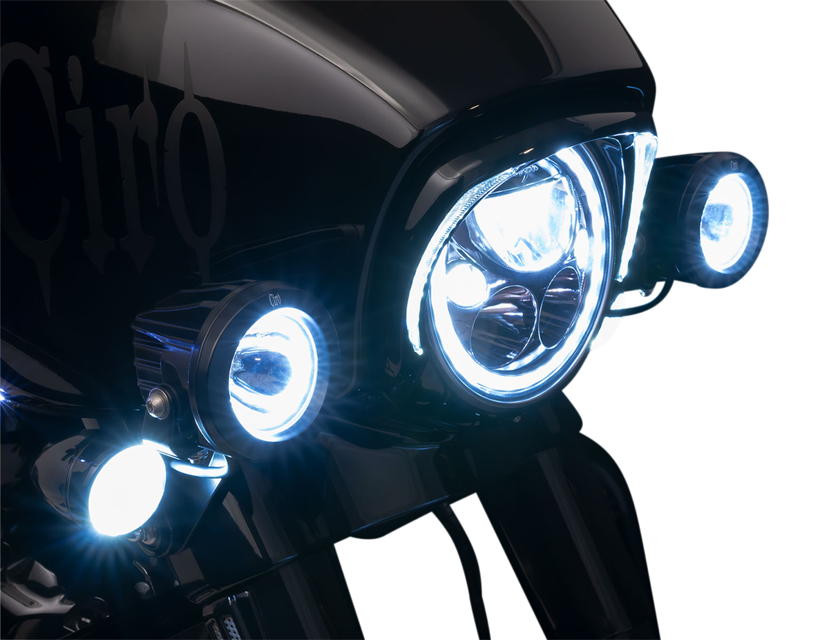 Ciro Tac-10 Light Cannon Driving Lights For Harley Street Glide / Electra Glide 2014-2025