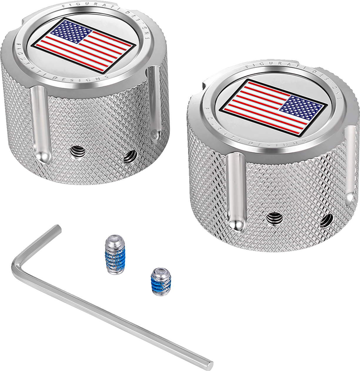 Figurati Designs Front Axle Nut Covers for Harley 2002-2025