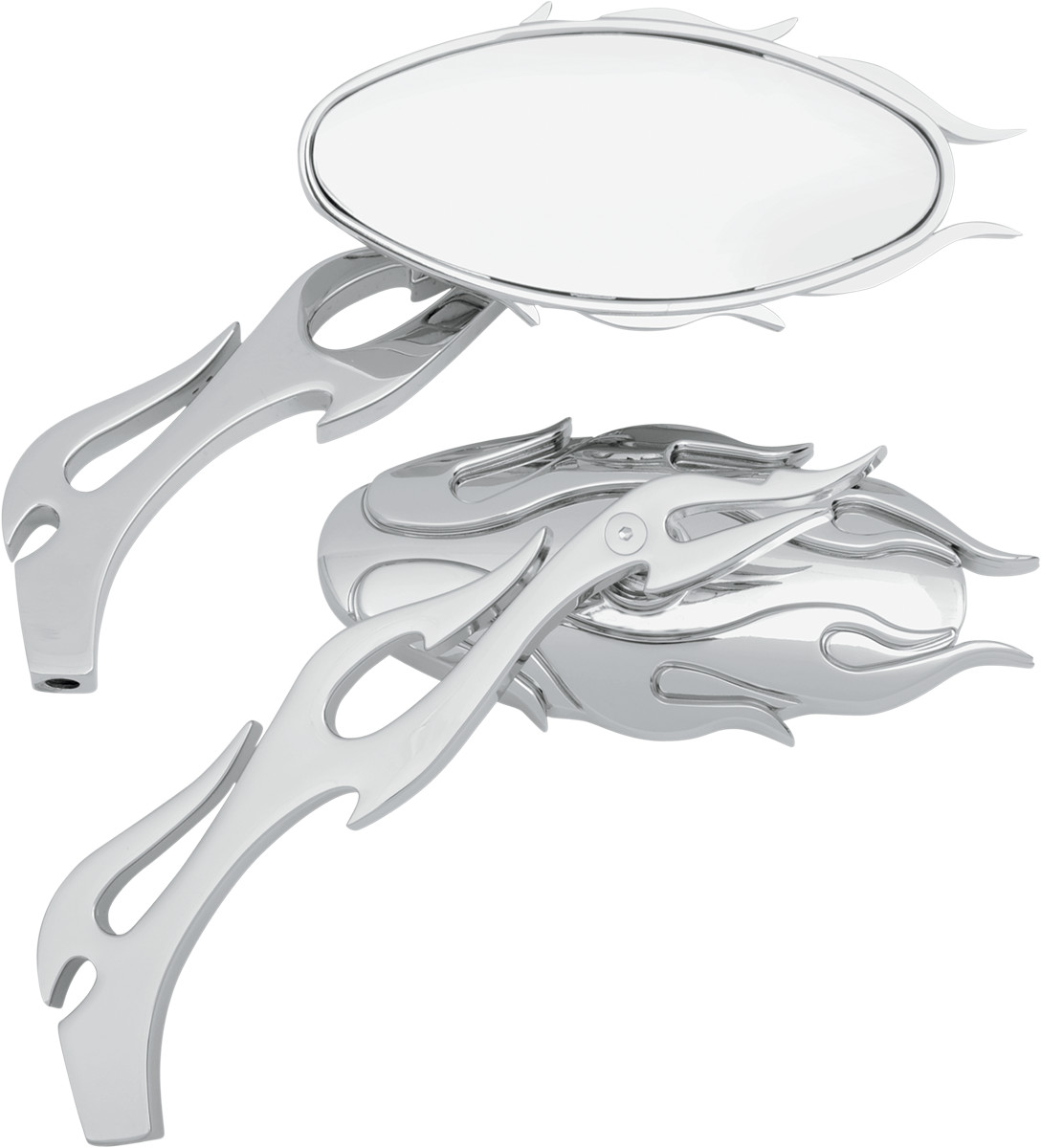 Drag Specialties Flame Oval Mirrors