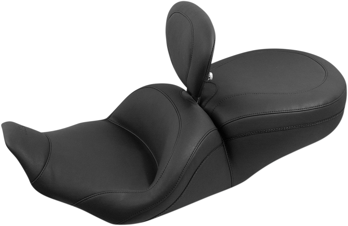 Mustang Lowdown Seat with Driver Backrest - Plain - FLHR '97-'07 Harley Davidson