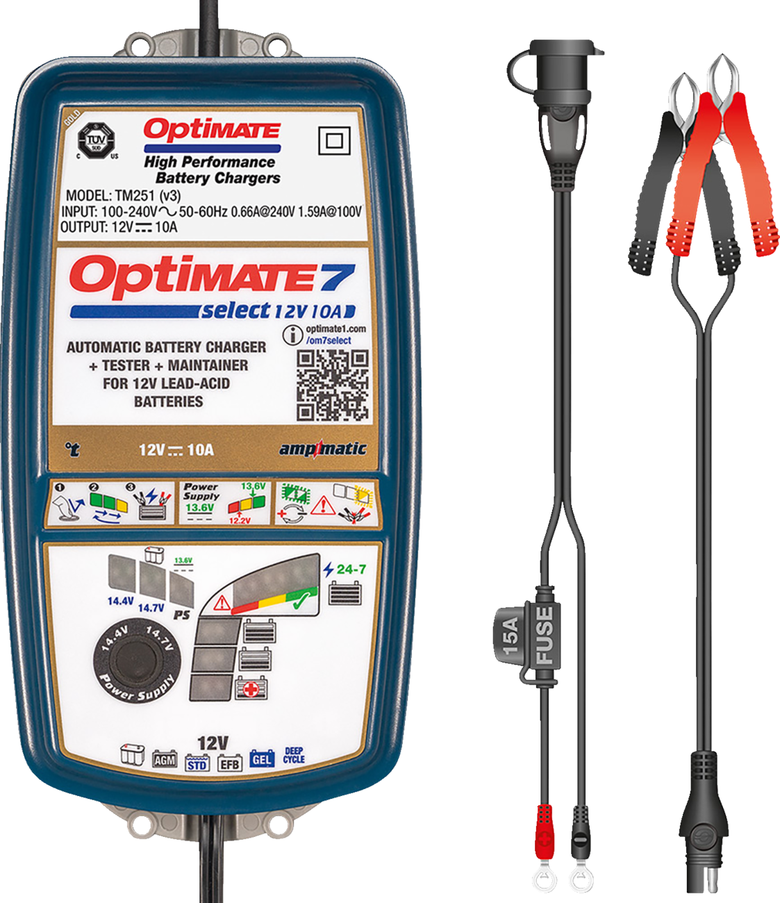 TECMATE OptiMate™ 7 Select Battery Charger and Maintainer