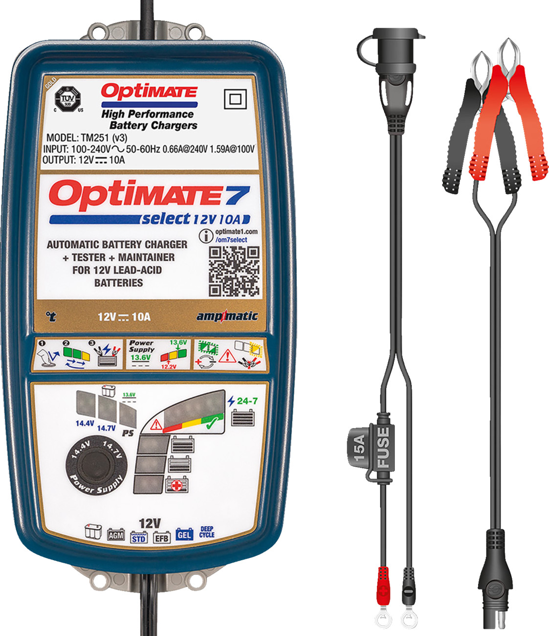 TECMATE OptiMate™ 7 Select Battery Charger and Maintainer