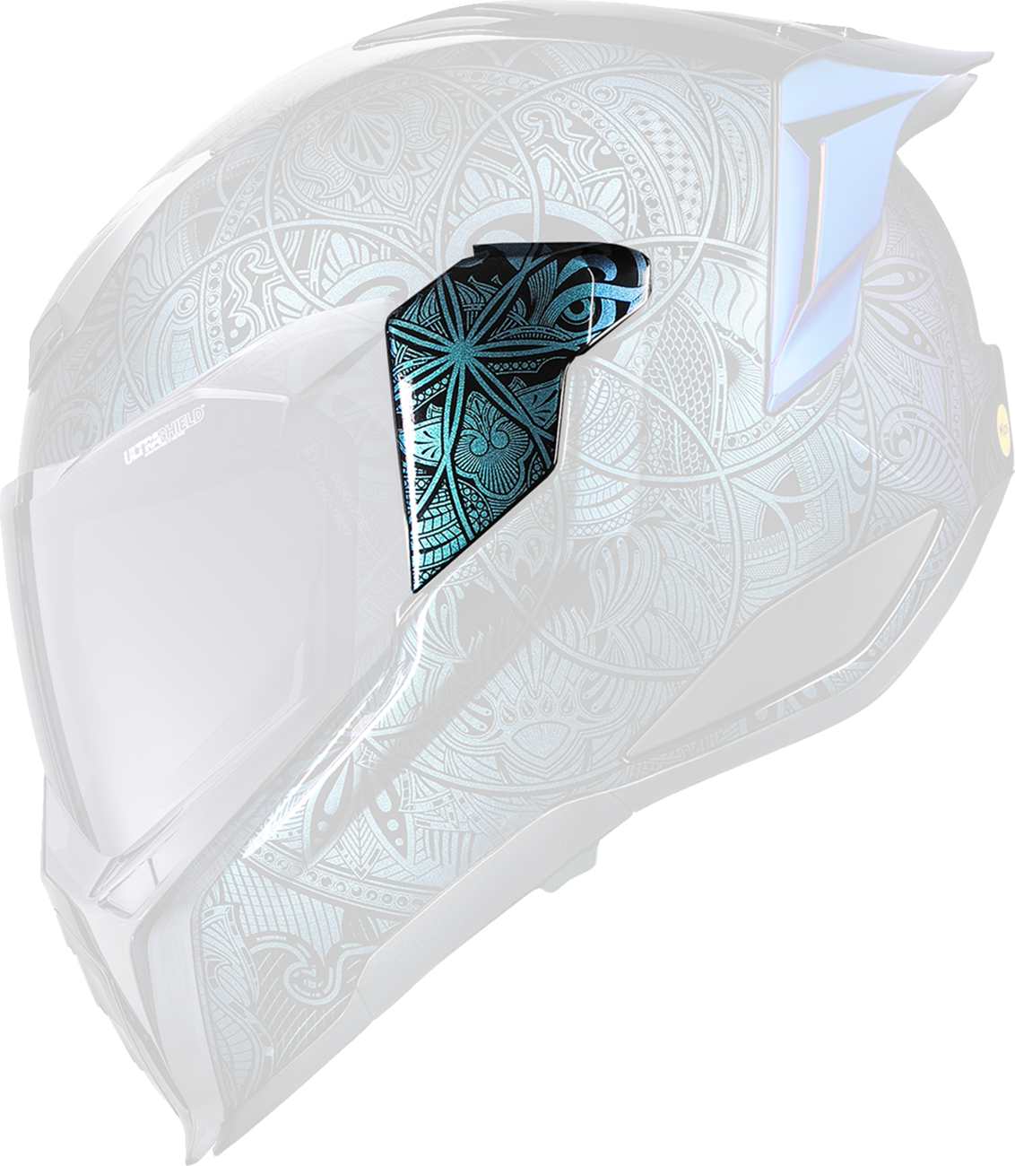 ICON Ultraflite™ Helmet Side Plates — Opal Mandala