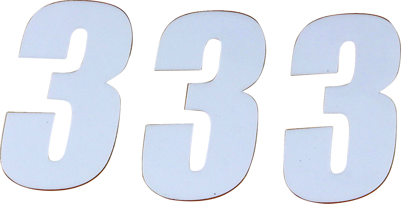 D'cor visuals SX Plate Number - #3 - White - 4"