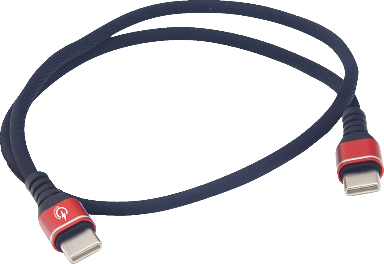 RIDEPOWER 24" Male USB-C to Male USB-C Data and 3.0 Fast Charging Phone Charger Cable