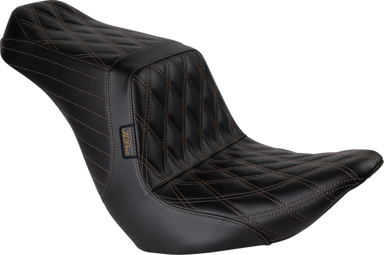 Le pera Tailwhip Up Front Seat - Double Diamond w/ Chestnut Thread - Black - FLSB/FXLR '18-'24 Harley Davidson
