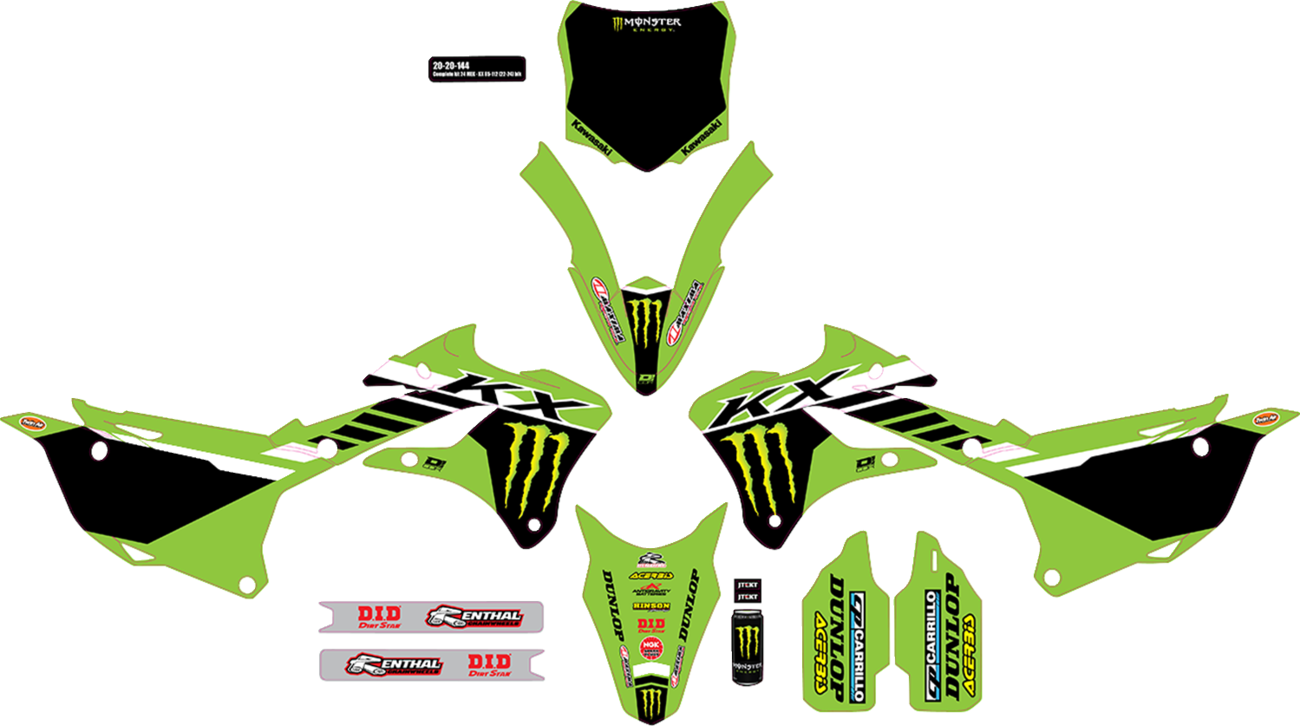 D'cor visuals Complete Graphics Kit 2022-2025 Kawasaki KX85 / 2022-2025 Kawasaki KX112