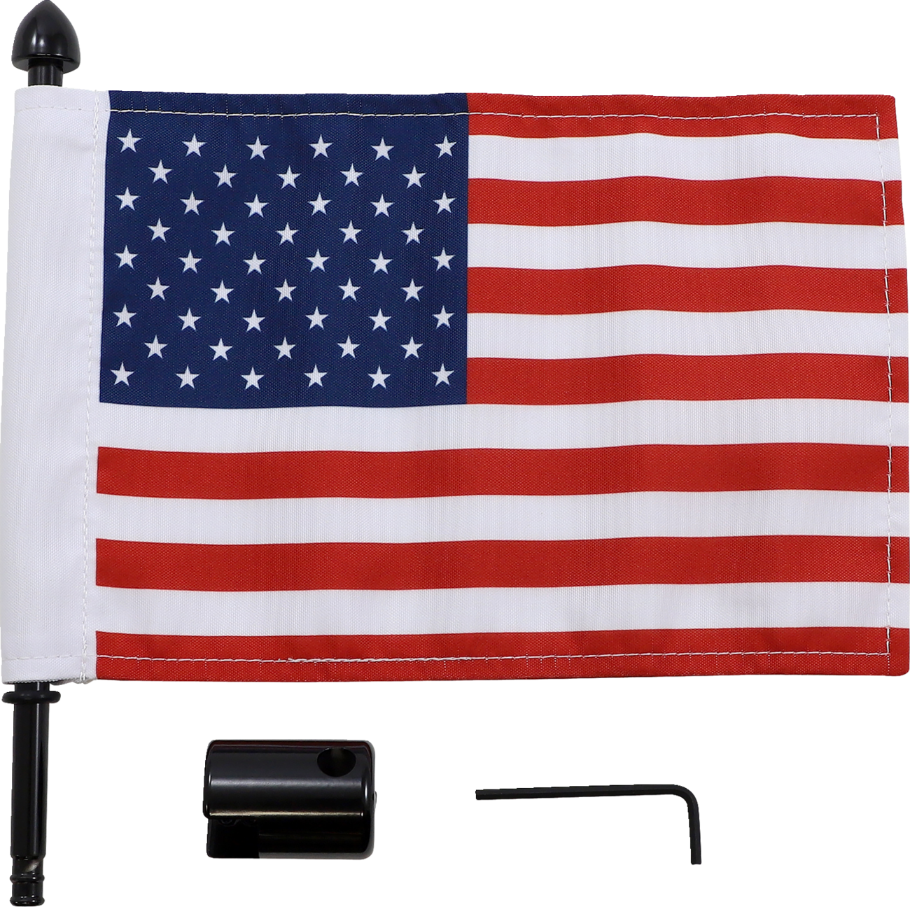 Square Sissy Bar Rack Flag Mounts with Flag