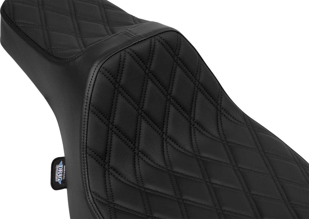 Drag specialties seats Extended Reach Predator III Set - Vinyl - Black Double Diamond Stitch - FLH/FLT '23-'24 Harley Davidson