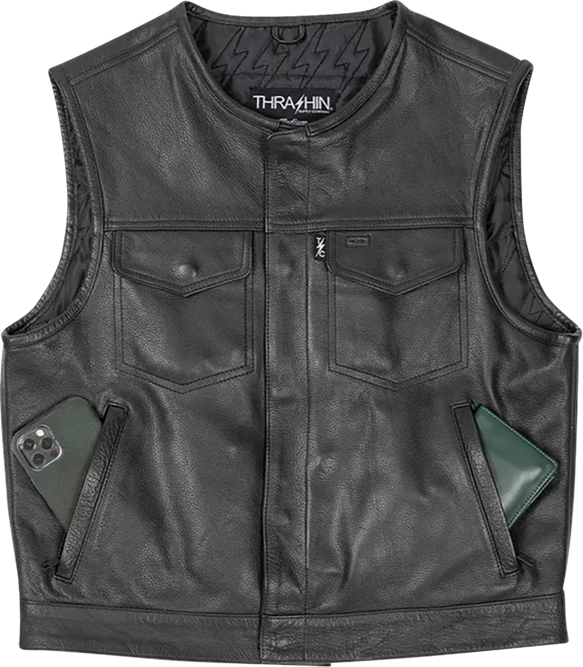 Thrashin supply co. Encinal Leather Shorty Riding Vest