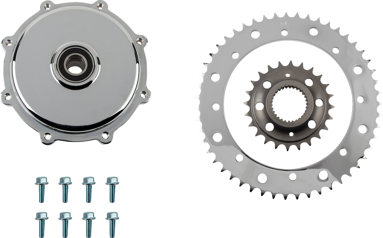 Drag specialties Conversion Sprocket Kit - Chrome - M8 Touring/Trike Harley Davidson