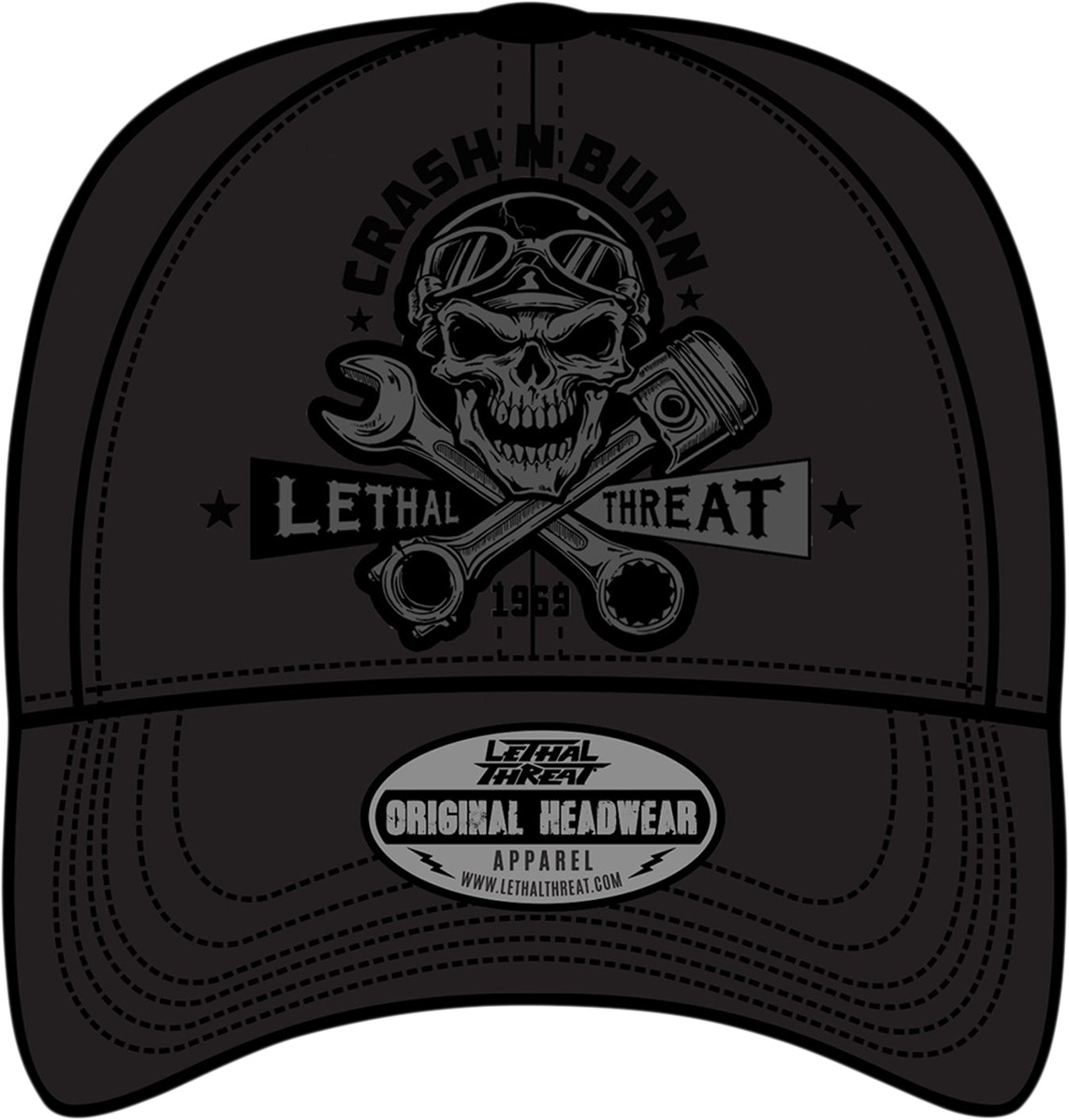 LETHAL THREAT Crash 'n Burn Baseball Hat